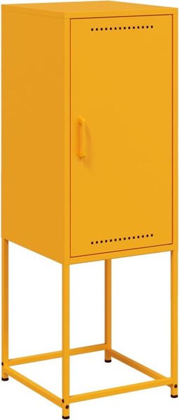 vidaXL - Hoge - kast - 36x39x107 - cm - staal - mosterdgeel