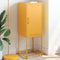vidaXL - Hoge - kast - 36x39x107 - cm - staal - mosterdgeel