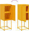 vidaXL - Hoge - kast - 36x39x107 - cm - staal - mosterdgeel