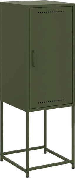 vidaXL - Hoge - kast - 36x39x107 - cm - staal - olijfgroen
