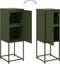 vidaXL - Hoge - kast - 36x39x107 - cm - staal - olijfgroen