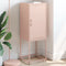 vidaXL - Hoge - kast - 36x39x107 - cm - staal - roze