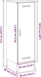 vidaXL - Hoge - kast - 36x39x113 - cm - staal - mosterdgeel