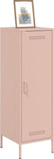 vidaXL - Hoge - kast - 36x39x113 - cm - staal - roze