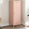 vidaXL - Hoge - kast - 36x39x113 - cm - staal - roze