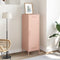 vidaXL - Hoge - kast - 36x39x113 - cm - staal - roze