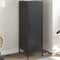 vidaXL - Hoge - kast - 36x39x113 - cm - staal - zwart
