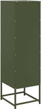 vidaXL - Hoge - kast - 36x39x123 - cm - staal - olijfgroen