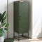 vidaXL - Hoge - kast - 36x39x123 - cm - staal - olijfgroen