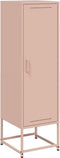 vidaXL - Hoge - kast - 36x39x123 - cm - staal - roze