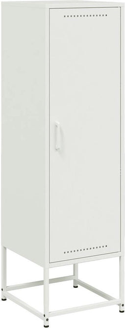 vidaXL - Hoge - kast - 36x39x123 - cm - staal - wit