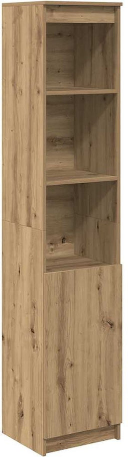 vidaXL - Hoge - kast - 37,5x35x180 - cm - bewerkt - hout - artisanaal - eikenkleur