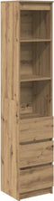 vidaXL - Hoge - kast - 37,5x35x180 - cm - bewerkt - hout - artisanaal - eikenkleur