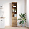 vidaXL - Hoge - kast - 37,5x35x180 - cm - bewerkt - hout - artisanaal - eikenkleur