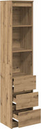 vidaXL - Hoge - kast - 37,5x35x180 - cm - bewerkt - hout - artisanaal - eikenkleur