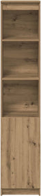 vidaXL - Hoge - kast - 37,5x35x180 - cm - bewerkt - hout - artisanaal - eikenkleur