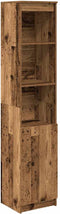 vidaXL - Hoge - kast - 37,5x35x180 - cm - bewerkt - hout - oud - houtkleurig