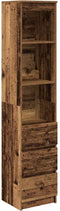 vidaXL - Hoge - kast - 37,5x35x180 - cm - bewerkt - hout - oud - houtkleurig