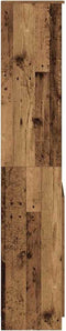 vidaXL - Hoge - kast - 37,5x35x180 - cm - bewerkt - hout - oud - houtkleurig