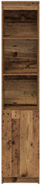vidaXL - Hoge - kast - 37,5x35x180 - cm - bewerkt - hout - oud - houtkleurig
