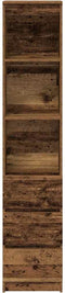 vidaXL - Hoge - kast - 37,5x35x180 - cm - bewerkt - hout - oud - houtkleurig