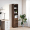 vidaXL - Hoge - kast - 37,5x35x180 - cm - spaanplaat - bruin - eikenkleurig