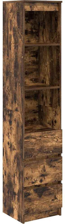vidaXL - Hoge - kast - 37,5x35x180 - cm - spaanplaat - gerookt - eikenkleurig