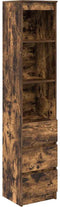 vidaXL - Hoge - kast - 37,5x35x180 - cm - spaanplaat - gerookt - eikenkleurig