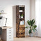 vidaXL - Hoge - kast - 37,5x35x180 - cm - spaanplaat - gerookt - eikenkleurig