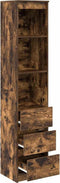 vidaXL - Hoge - kast - 37,5x35x180 - cm - spaanplaat - gerookt - eikenkleurig