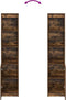 vidaXL - Hoge - kast - 37,5x35x180 - cm - spaanplaat - gerookt - eikenkleurig