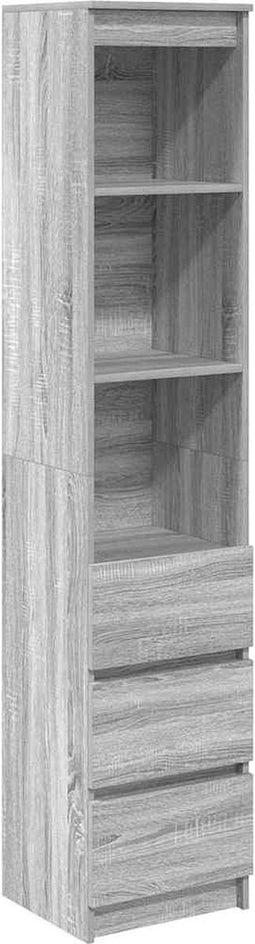 vidaXL - Hoge - kast - 37,5x35x180 - cm - spaanplaat - grijs - sonoma