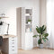 vidaXL - Hoge - kast - 37,5x35x180 - cm - spaanplaat - wit