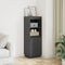 vidaXL - Hoge - kast - 37x34x110 - cm - massief - grenenhout - grijs