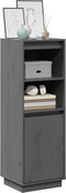 vidaXL - Hoge - kast - 37x34x110 - cm - massief - grenenhout - grijs