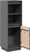 vidaXL - Hoge - kast - 37x34x110 - cm - massief - grenenhout - grijs