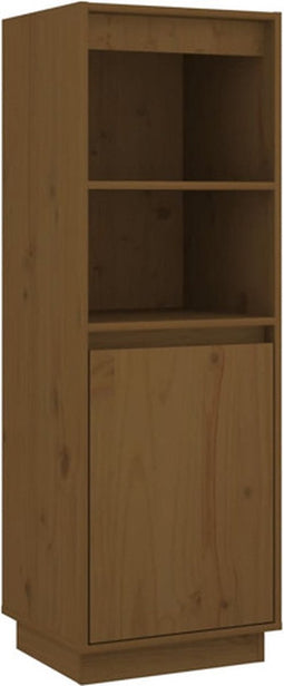 vidaXL - Hoge - kast - 37x34x110 - cm - massief - grenenhout - honingbruin