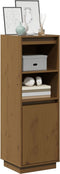 vidaXL - Hoge - kast - 37x34x110 - cm - massief - grenenhout - honingbruin