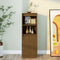 vidaXL - Hoge - kast - 37x34x110 - cm - massief - grenenhout - honingbruin