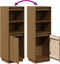 vidaXL - Hoge - kast - 37x34x110 - cm - massief - grenenhout - honingbruin