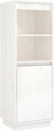 vidaXL - Hoge - kast - 37x34x110 - cm - massief - grenenhout - wit