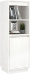vidaXL - Hoge - kast - 37x34x110 - cm - massief - grenenhout - wit