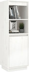 vidaXL - Hoge - kast - 37x34x110 - cm - massief - grenenhout - wit