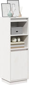 vidaXL - Hoge - kast - 37x34x110 - cm - massief - grenenhout - wit