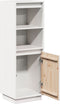 vidaXL - Hoge - kast - 37x34x110 - cm - massief - grenenhout - wit