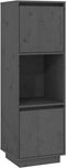 vidaXL - Hoge - kast - 38x35x117 - cm - massief - grenenhout - grijs