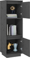 vidaXL - Hoge - kast - 38x35x117 - cm - massief - grenenhout - grijs