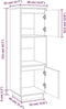 vidaXL - Hoge - kast - 38x35x117 - cm - massief - grenenhout - grijs
