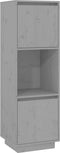 vidaXL - Hoge - kast - 38x35x117 - cm - massief - grenenhout - grijs