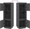vidaXL - Hoge - kast - 38x35x117 - cm - massief - grenenhout - grijs